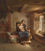 Hermann Volz Das kleine Katzchen, signiert und datiert H. Volz Munchen oil painting